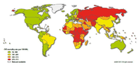 Figure 2. World map CVD mortality rates in females